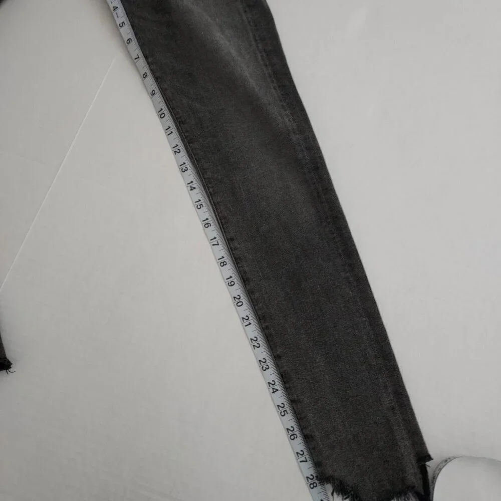 Agolde Sophie Hi Rise Skinny Raw Hem Washed Black/Gray Jeans Size 25